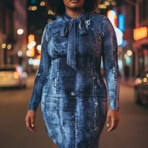 Asymmetrical Blue Dress